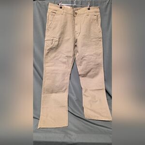 Trevorland Weatherproof Tan Flex Utility Pants, Relaxed Fit, Size 36x32